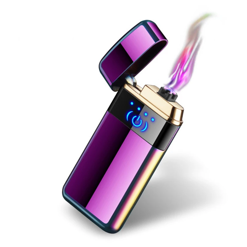 ICE Colorful Плазменная usb-зажигалка с сенсорным переключателем, зажигалка для сигарет, Электронная зажигалка с защитой от ветра и взрыва - Цвет: ICE Colorful