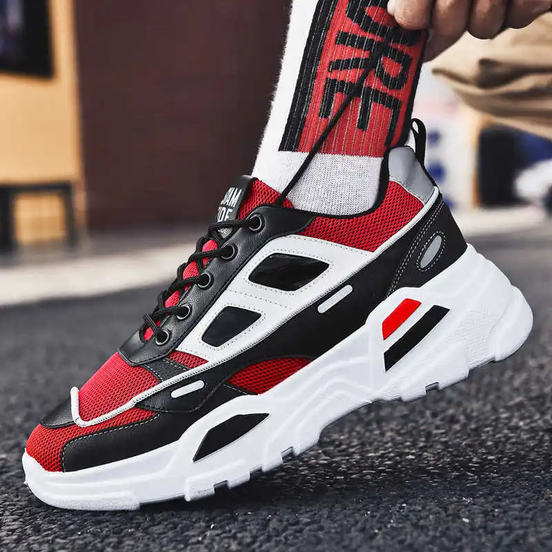 

New Mesh Men Casual Chunky Sneakers Lac-up Man Shoes Lightweight Breathable Walking Tenis Feminino Zapatillas Hombre Zapatos