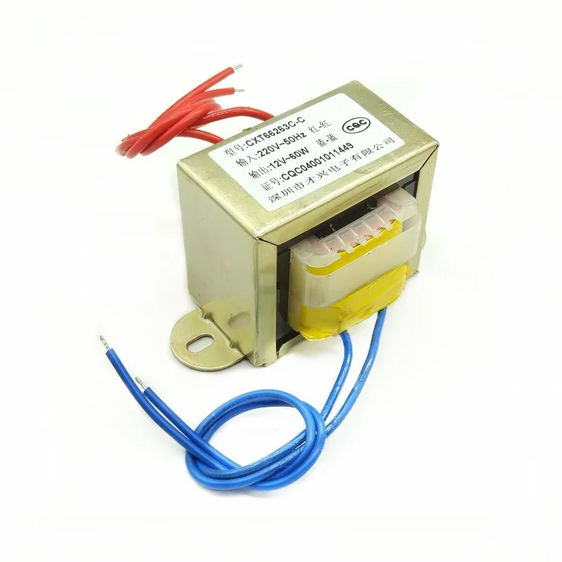 EI-60 Вт Тип трансформатор 60 Вт/ва 220 В до 12 В AC12V трансформатор 5A все медный переменного тока частоты