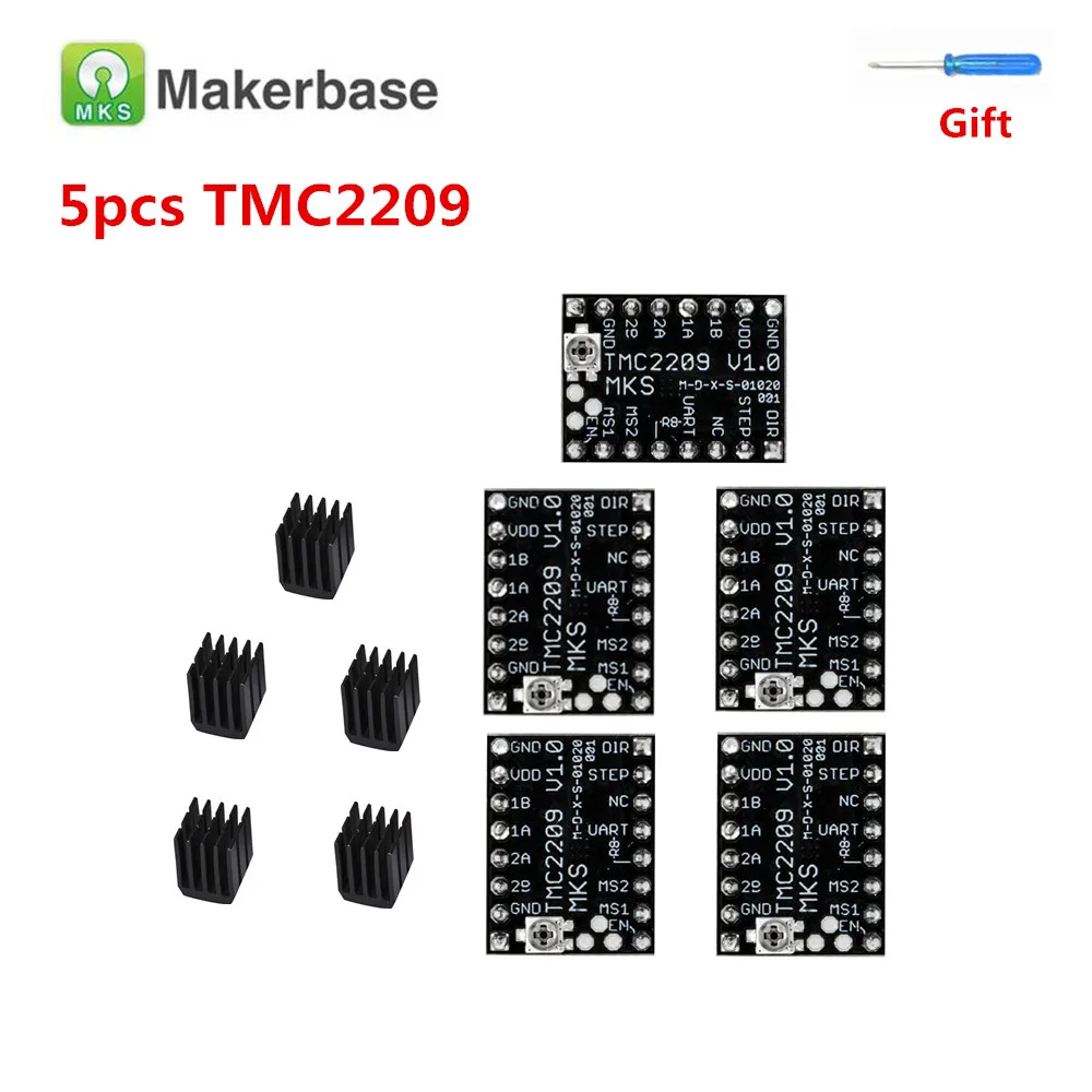 MKS TMC2209 Драйвер шагового двигателя для BIGTREETECH SKR V1.3 TMC 2209 двигатель шаговый драйвер устройство 3d принтер драйвер модуль MKS TMC2209 Драйвер шагового двигателя для BIGTREETECH SKR V1.3 TMC 2209 двигатель шаговый драйвер устройство 3d принтер драйвер модуль