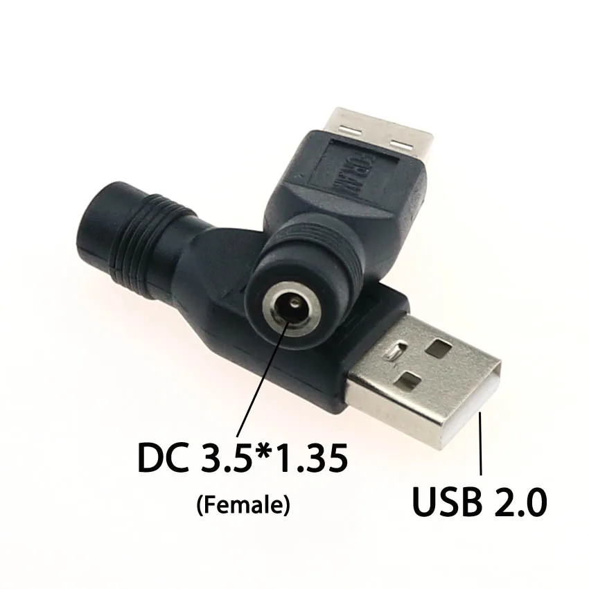 USB to DC Adapter 1piece DC 3.5 * 1.35/4.0 * 1.7MM female socket to USB 2.0 male socket Laptop Converter