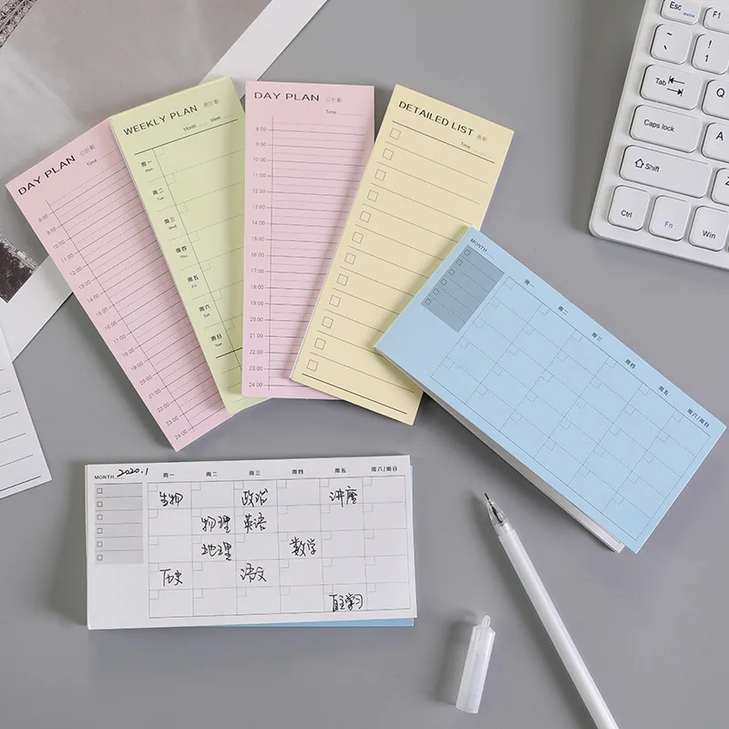 

Chi Shun Simple Schedule Work Records Hand Account Book List Tearable-Adhesive Learning Day Week Notebook