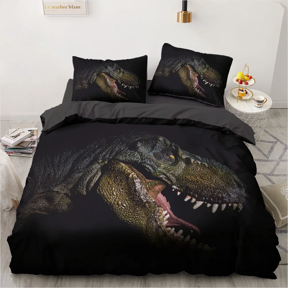 

Bedding Sets 3D Custom Duvet Quilt Cover Set Comforter Bed Linen Pillowcase King Queen Full Double Animal Dinosaur Home Texitle