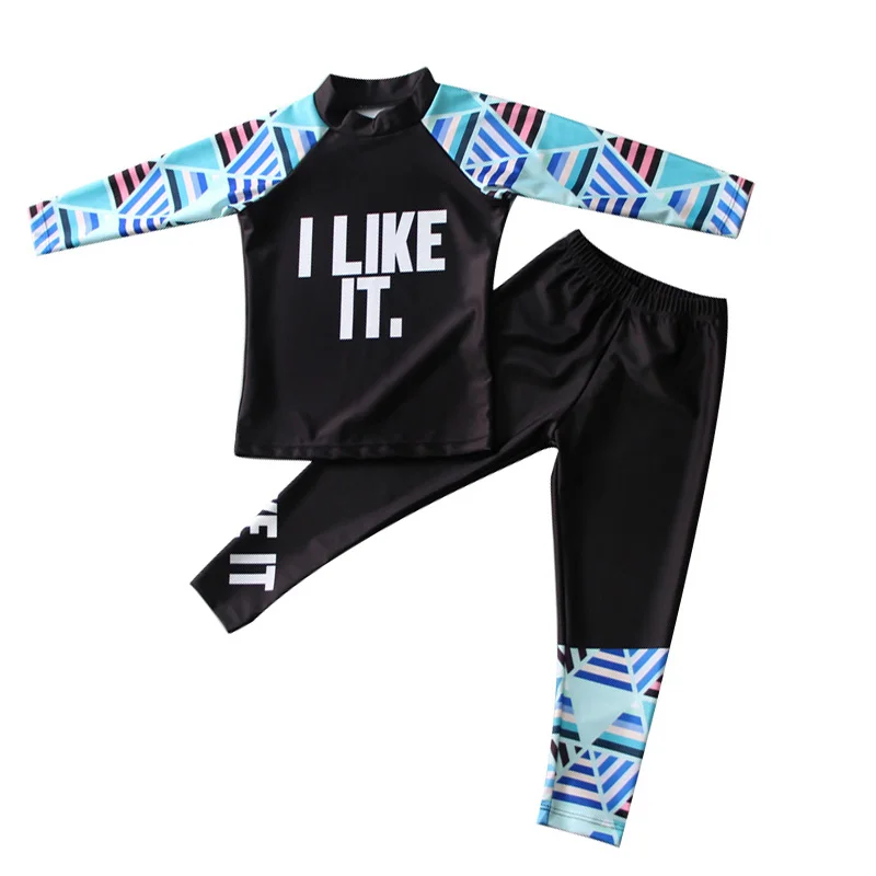 Children's long sleeve split swimsuit men's and women's suit quick drying sunscreen diving suit surfsuit children's trousers
