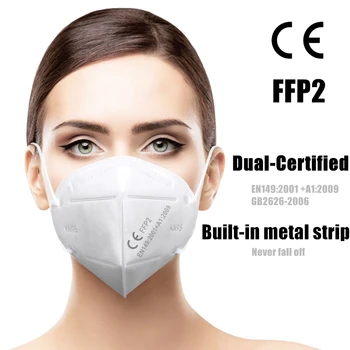 

1-100Pcs KN95 Masks 5 Layer KN95 Mascarillas FFP2 Reusable Face Mask Mouth Cover Cotton Fabric KN95mask Anti Dust Gas Filter