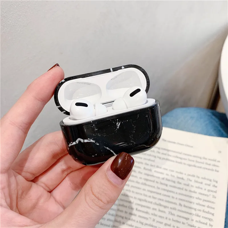 Роскошные градиентные Мрамор чехол для Apple Airpods Pro Чехол милый Bluetooth защитный