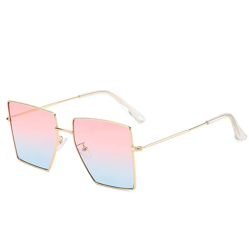 LeonLion Квадратные ретро солнцезащитные очки женские дизайнерские солнцезащитные очки женские высококачественные очки женские брендовые Oculos De Sol Feminino - Цвет линз: GoldPinkBlue