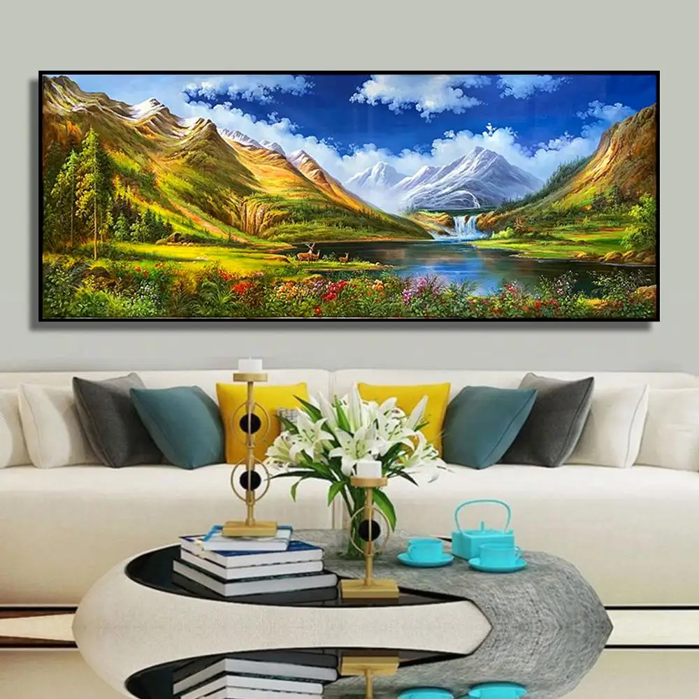 Articulación perder aves de corral Pintura al óleo sobre lienzo para decoración del hogar, arte de montaña  realista pintado a mano, cuadro de pared sin marco para sala de estar, 100%  - AliExpress Hogar y jardín