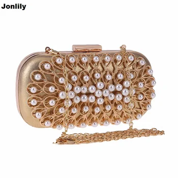 

Women Elegant Evening Bags Lady Diamond Banquet Bag Minaudiere Female Pearl Wedding Party Evening Clutch Bags