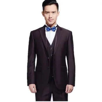 

New Men’s Suit Smolking Noivo Terno Slim Fit Easculino Evening Suits For Men Groom Wedding Formal(Pants+Jacket+Vest)