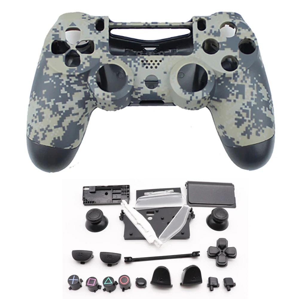 PS4 полный корпус для игрового контроллера чехол мод комплект кнопки для Playstation 4 Dualshock 4 PS 4 V1 Замена камуфляж - Цвет: C
