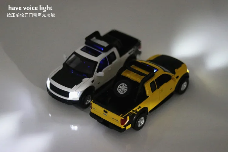 Новинка 1:32 модель автомобиля из цинкового сплава Ford raptor звук и светильник оттягивающийся автомобиль детские литые игрушки игрушечный автомобиль Abs Blaze игрушка