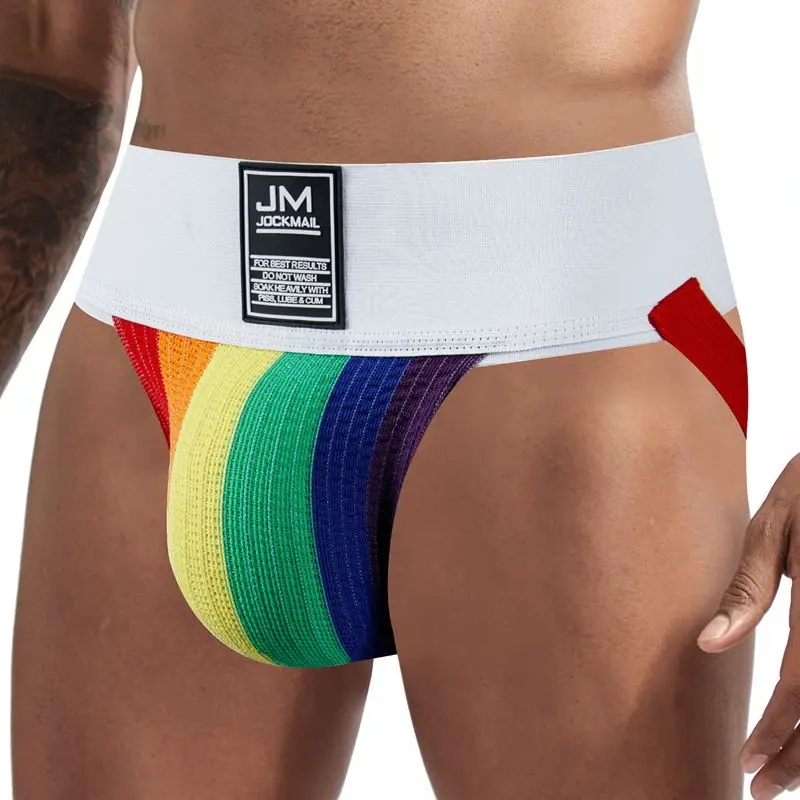 JOCKMAIL Men Jockstrap Athletic Supporter Underwear Gym Strap Brief