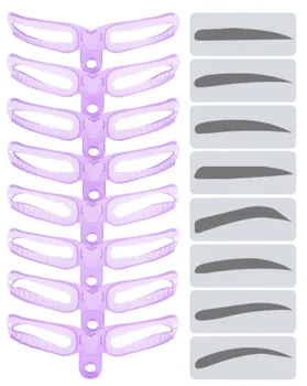 

20 pcs/lot Reusable 8 in1 Eyebrow Shaping Template Helper Eyebrow Stencils Kit Grooming Card Eyebrow Defining Makeup Tools