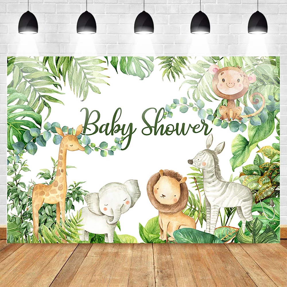 Wild Baby Shower Latar Belakang Binatang Hutan Pesta Foto Latar Belakang Safari Liar Satu Fotografi Latar Belakang Monkey Lion Gajah Zebra Background Aliexpress