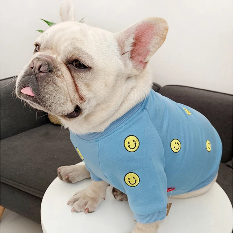 Одежда для домашних животных зимняя одежда для собак Одежда для собак Французский костюм для бульдога одежда для щенков для собак пальто толстовка Ropa Perro - Цвет: Pet-Blue