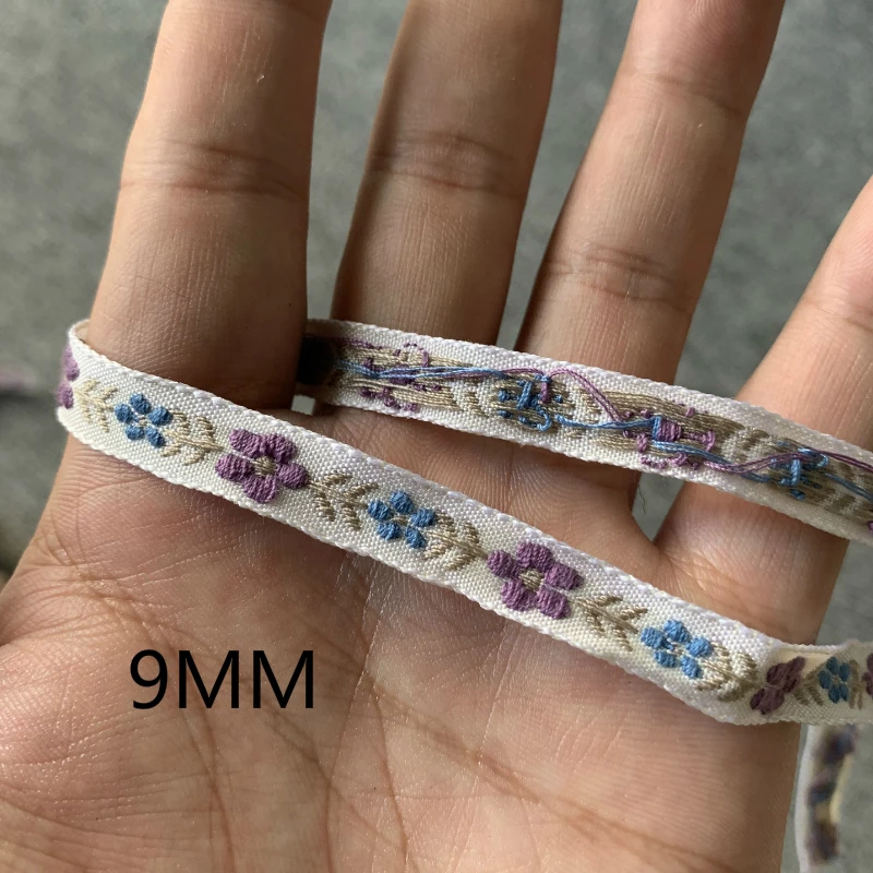 Ribbon Decoration Ribbon Supplies 3YARD 3/8 INCH 9-11MM Ethnic Embroidered Jacquard Ribbons Trim DIY For Decoration Handcraft Apparel Sewing Headwear