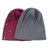 Geebro Women Star Ribbed knitted Cotton skullies Beanie Casual Soft Design Solid Bonnets hat Ladies Slouchy Hat Wholesale 4
