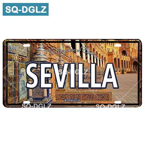 [SQ-DGLZ] VALENCIA City номерной знак Олово старинный металлический знак бар украшение стены домашний декор живопись таблички художественный плакат - Цвет: 0692
