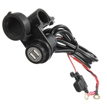 

10pcs 12V Dual USB Car Motorcycle Cigarette Lighter Socket Charger Power Adapter Outlet Power Mobile Phone Charger