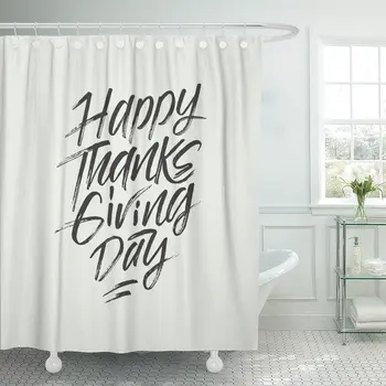 

Abstract Happy Thanksgiving Day Autumn Creative Drawn Fall Graphic Shower Curtains Waterproof Polyester Fabric 60 x 72 inches wi