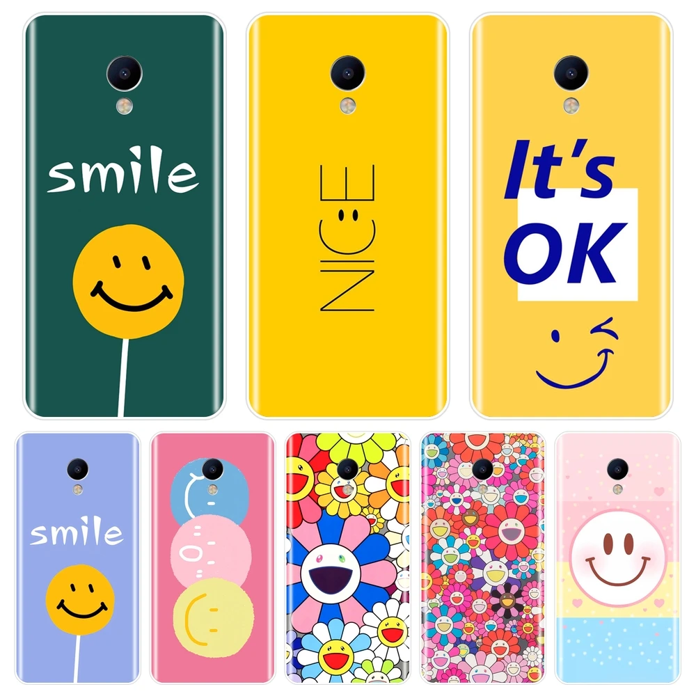

TPU Phone Case For Meizu M2 M3 M5 M6 Note Silicone Soft Yellow Smile Flower Back Cover For Meizu M6 M6S M6T M5 M5C M5S M3 M3S M2