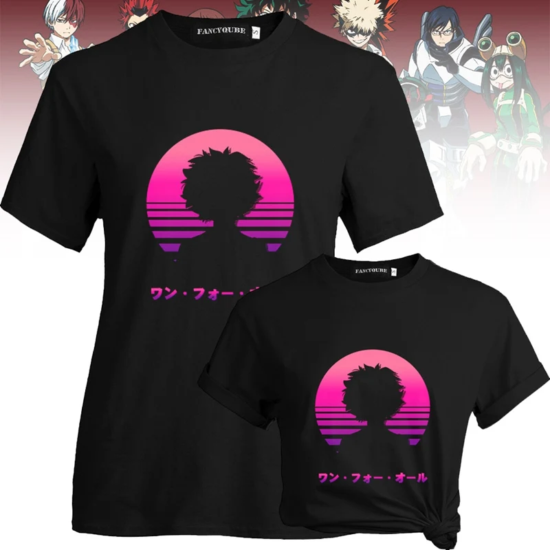 Аниме My Hero Academy Женская Милая футболка с графическим принтом и коротким рукавом Deku I Am Here Повседневная Свободная футболка Топы