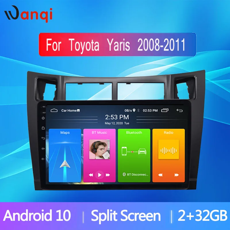 Android10 автомобильное радио для Toyota Yaris 2008-2011 9 дюймов Автомобильный мультимедийный