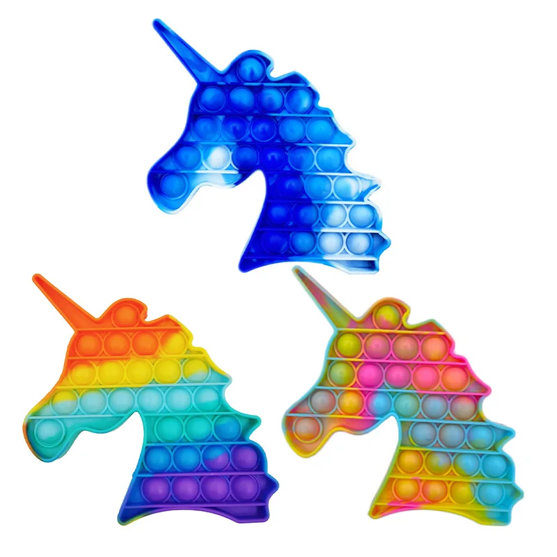 Juguetes antiestrés de unicornio arcoíris para niños y adultos, juguetes antiestrés y antiestrés