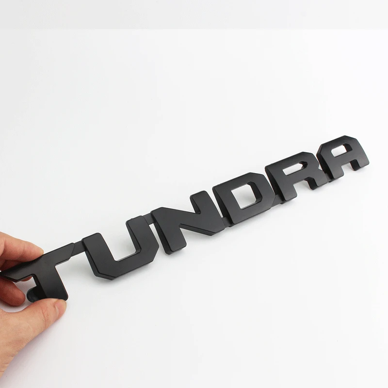 Автомобильная эмблема, значок, Задняя Наклейка для Toyota ABS TUNDRA, логотип 3D, Модифицированная Наклейка на тело, 36*3,8 см, черный/серебристый, украшение автомобиля - Название цвета: Matte Black