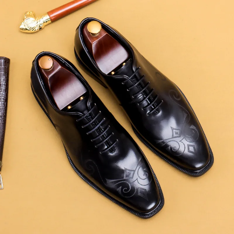 Genuine Leather Luxury Brand Shoes Lace-Up Business Men Shoes Men