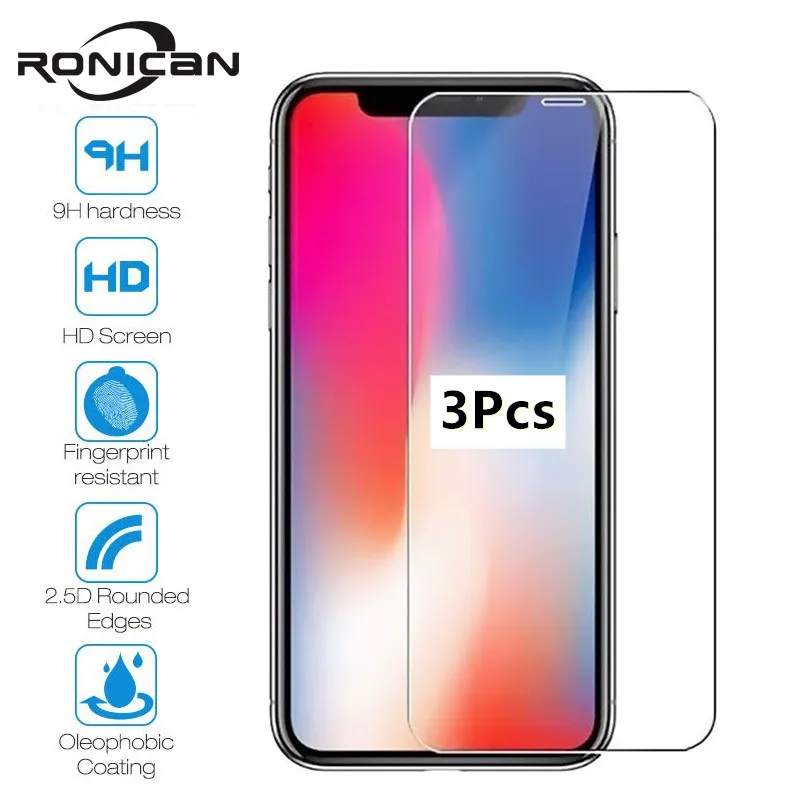 3 шт для iPhone XR X XS 1112 Pro MAX Защитная пленка экрана из закаленного стекла защитная
