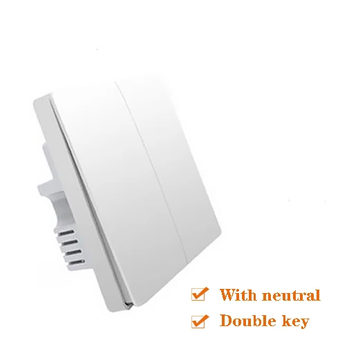 with neutral 2 Умный настенный выключатель Xiaomi Aqara, светильник управления, беспроводной переключатель Zigbee, нет, нейтральный, нулевой, пожарный провод, умный пульт дистанционного управления - Цвет: with neutral 2