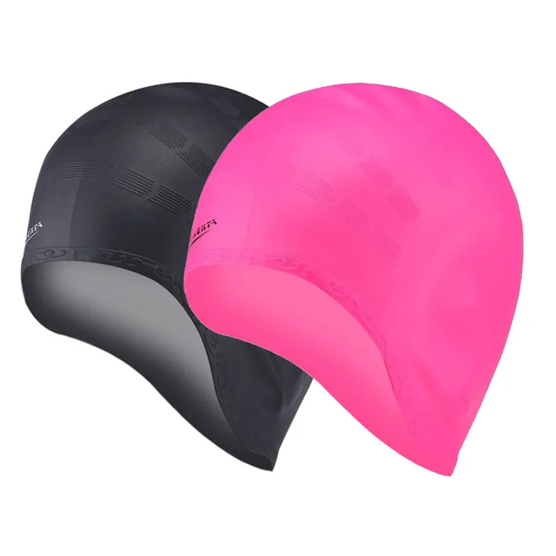 Swimming Cap Waterproof Adults Long Hair Swimming Hat Silicone Ear Protector for Men and Women Large Girl Neoprene Latex cap adults goalkeeper gloves anti slip latex soccer gloves for men and women football gloves for training and match