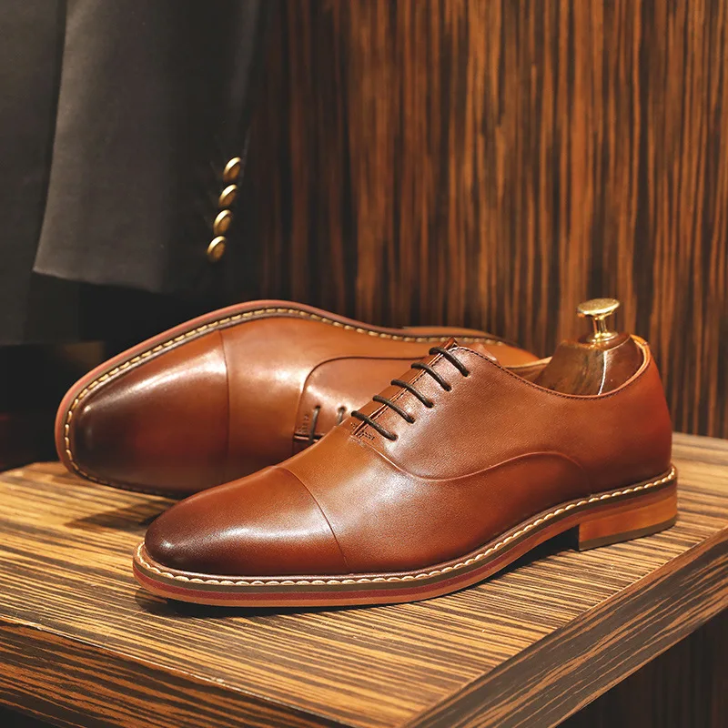 DESAI/мужская деловая модельная обувь из натуральной кожи; официальная обувь; мужская повседневная обувь с мягкой подкладкой, визуально увеличивающая рост; европейские размеры 38-45