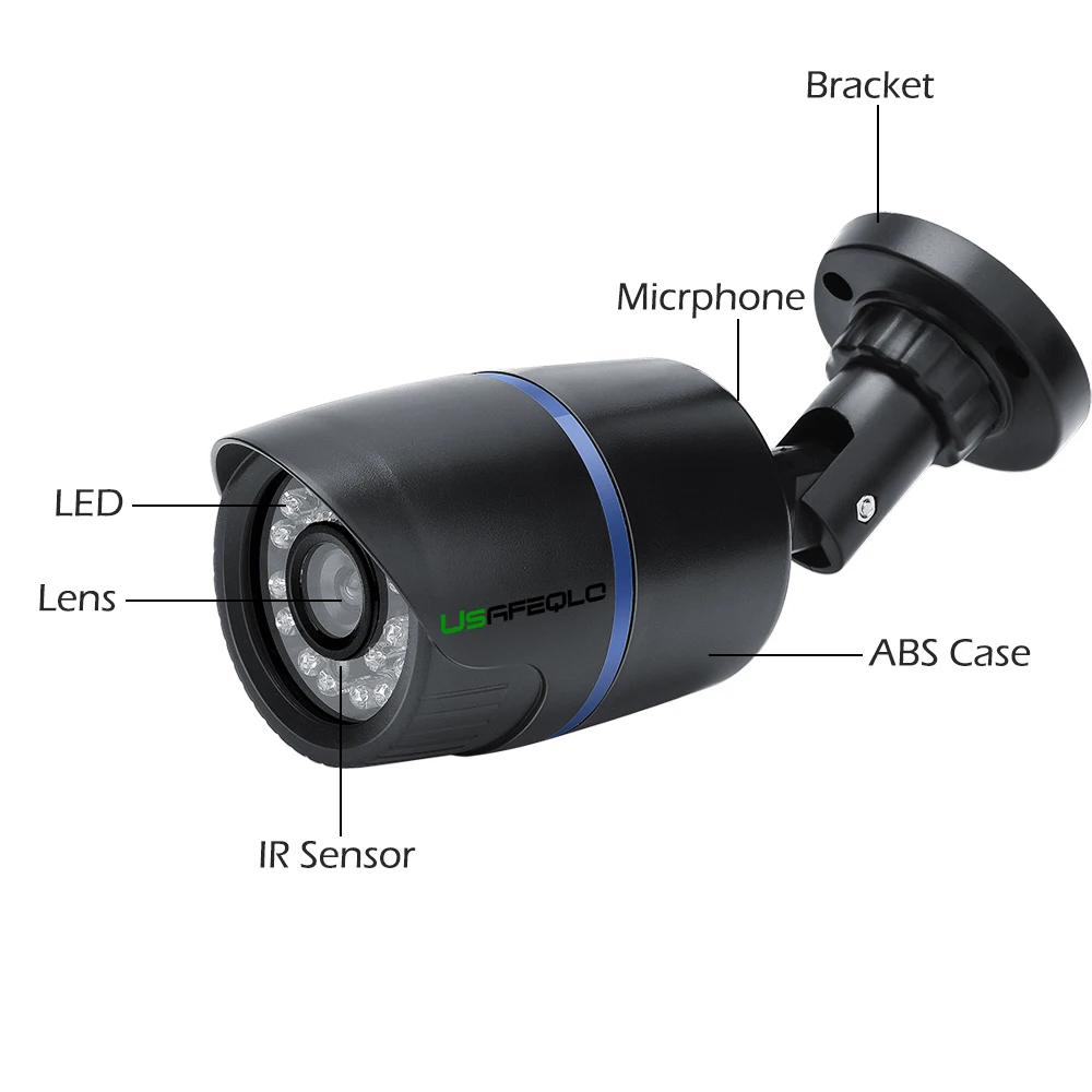 USAFEQLO H.265 IP камера 5MP/3MP ABS чехол IP67 водонепроницаемая наружная камера видеонаблюдения Ночное Видение безопасности видеонаблюдения ONVIF P2P