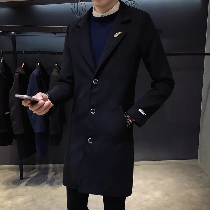  winter mens Trench coat business wedding party men long jacket large size 5xl long coat men Overcoa