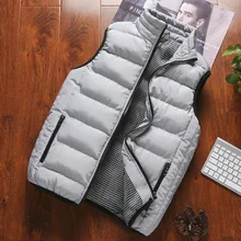 Осенний и зимний хлопковый жилет, мужской повседневный жилет, жилет большого размера, пуховый хлопковый жилет, корейский стиль, тренд