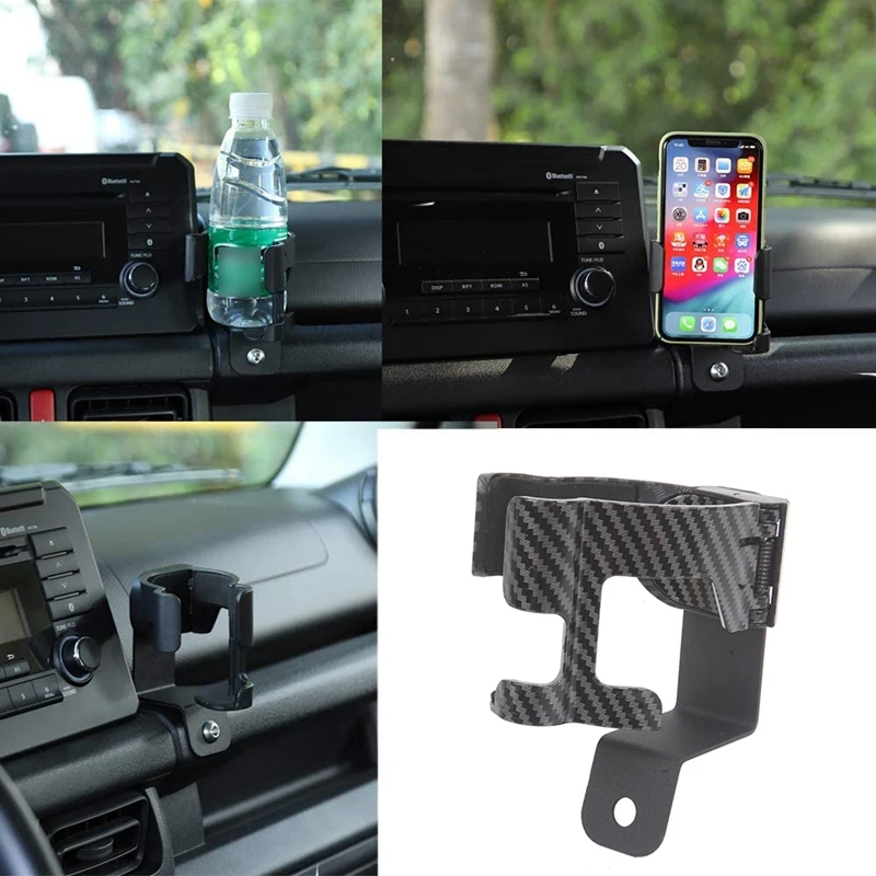 Car Drink Cup Phone Holder Stand Organizer Multi-Function Car Interior Accessories for Suzuki Jimny 2019-2021 JB64 JB74