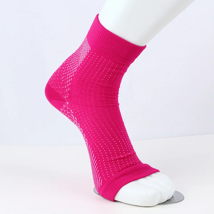 Унисекс компрессионный аппарат для лодыжки носки анти усталость циркуляция под давлением открытый носок дышащие размер плюс нижнее белье носки мужские подарки - Цвет: Rose