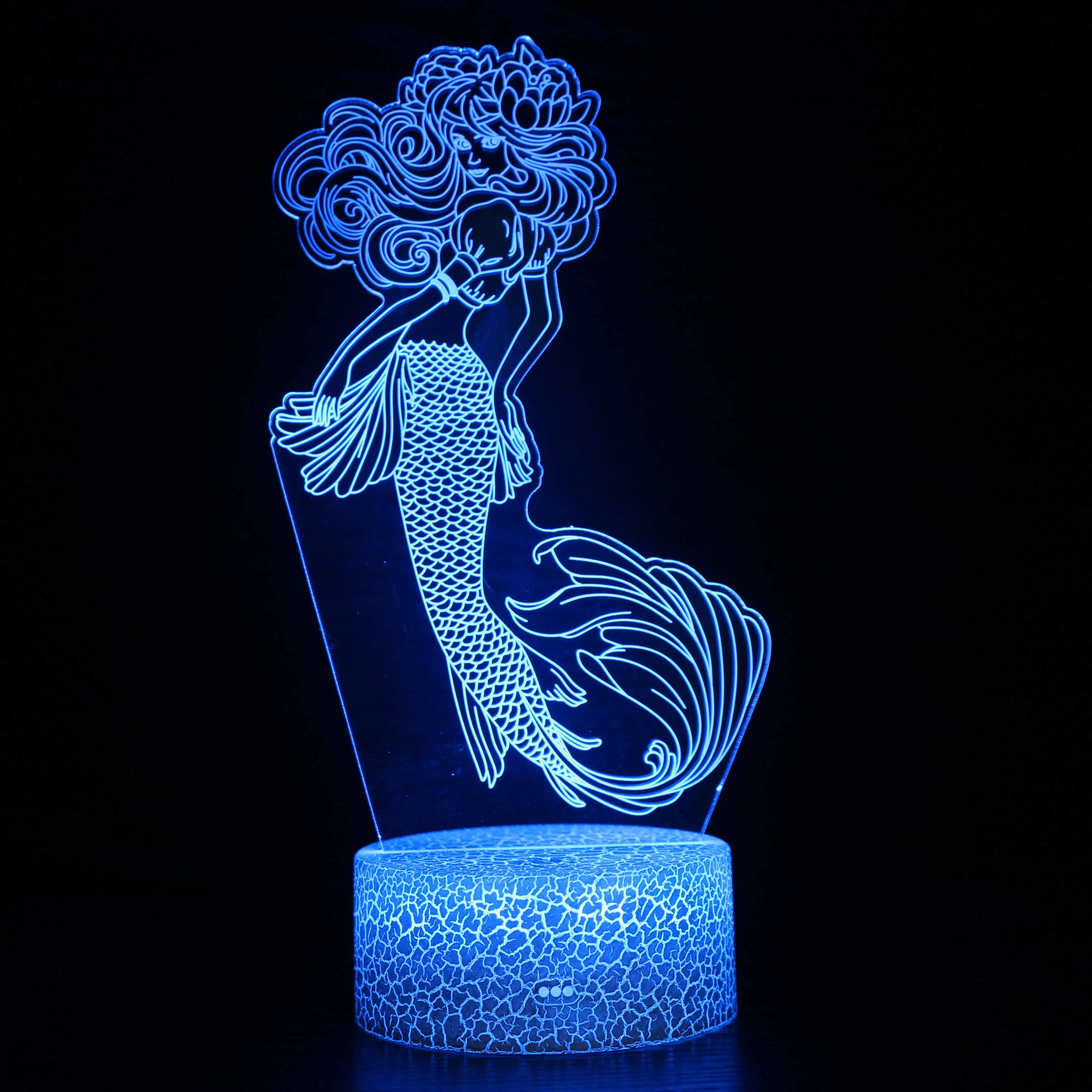 cool night lights 3D Mermaid Beauty Figure Night Lamp Room Decor RGB Light Christmas Birthday Gift For Kids Bedroom Decoration USB Fancy Lighting decorative night lights