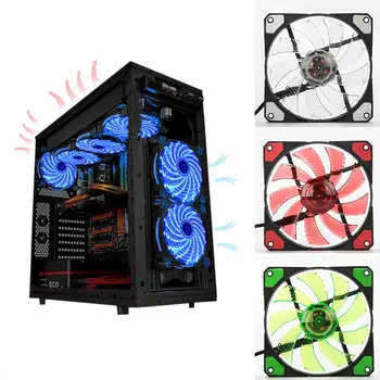 

4pin + 3pin 12x12cm 12V 15 LED Ultra Silent Computer PC Case 4 Lines Cooling Cooler Heatsink Fan Fans & Cooling for Computer