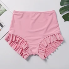 Новинка, бикини с высокой талией, женские бразильские плавки с оборками,, женские Танкини, плавки, бикини