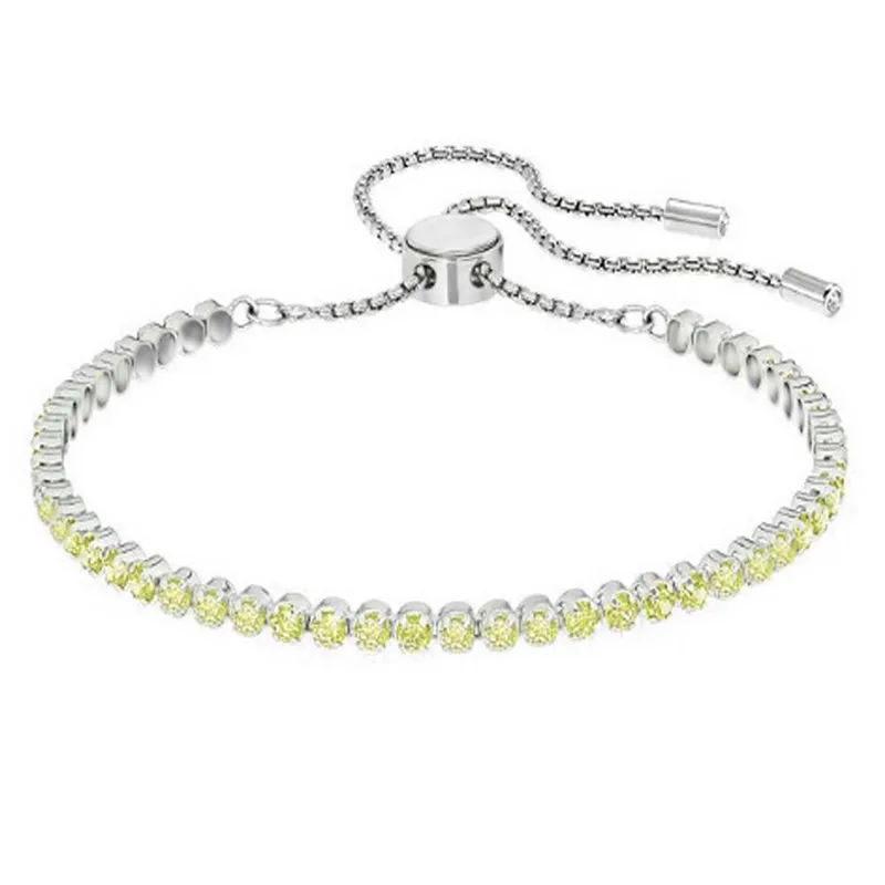 CZ Кристалл Регулируемая цепочка теннисные браслеты нержавеющая сталь для женщин кубический циркон Свадебные украшения подарок на день Святого Валентина