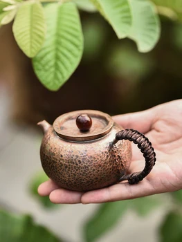 

Japanese hand-made pure copper teapot retro mini household tea pot side handle kungfu tea set teaware gift 260ml