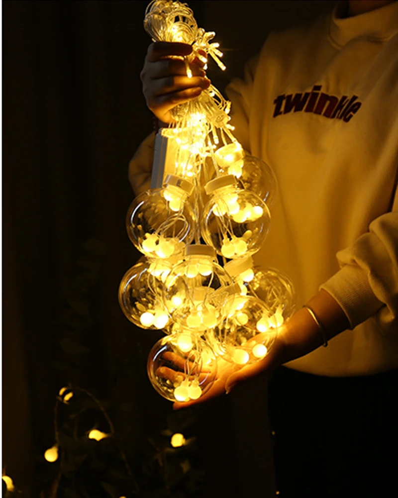 Шар желаний занавеска светильник Декор окна струнный светильник светодиодный Рождественский Декор для дома подвесная гирлянда Рождественская елка декор украшения