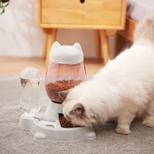 

2.2L Pet Dog Cat Automatic Feeder Bowl for Dogs Drinking Water 528ml Bottle Kitten Bowls Slow Food Feeding Container Supplies