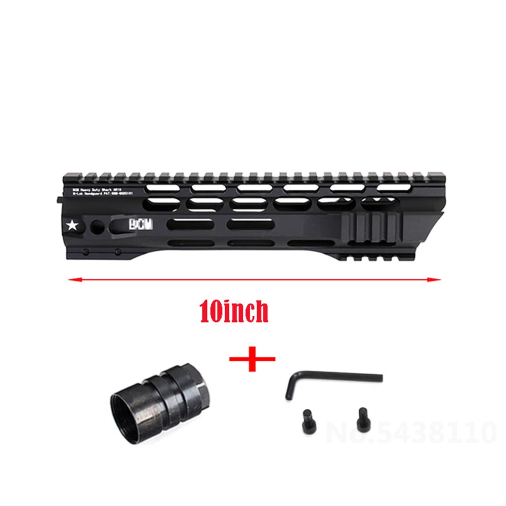 Тактический 7 10 12 15 дюймов AEG M4 M16 AR15 Free Float Quad Rail Пикатинни со стальной бочкой гайка Охотничьи аксессуары - Цвет: 10inch