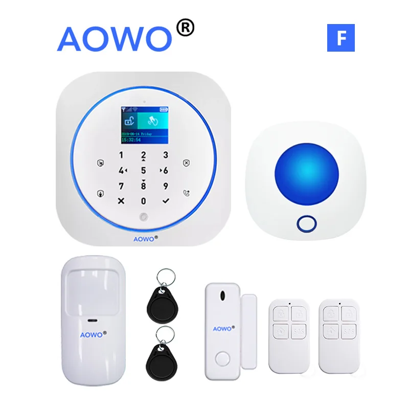 package F Wi-Fi Tuya Alarm Alexa для домашней безопасности с Google Home Hub APP Голосовое управление ip-камера мониторинг проникновения RFID lcd Touch - Цвет: package F