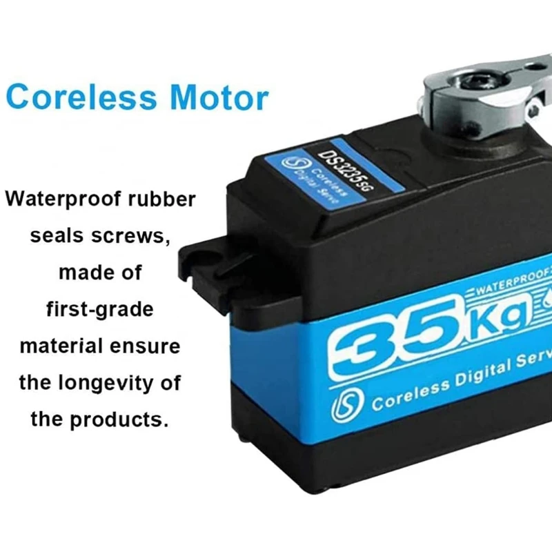 

Y1AE 1pcs 35kg High Torque Coreless Servo Motor Metal Digital Waterproof Gear & Stainless Steel Servo Gear for Robotic DIY